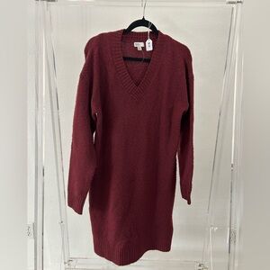 Nordstrom Deep Red V-Neck Sweater